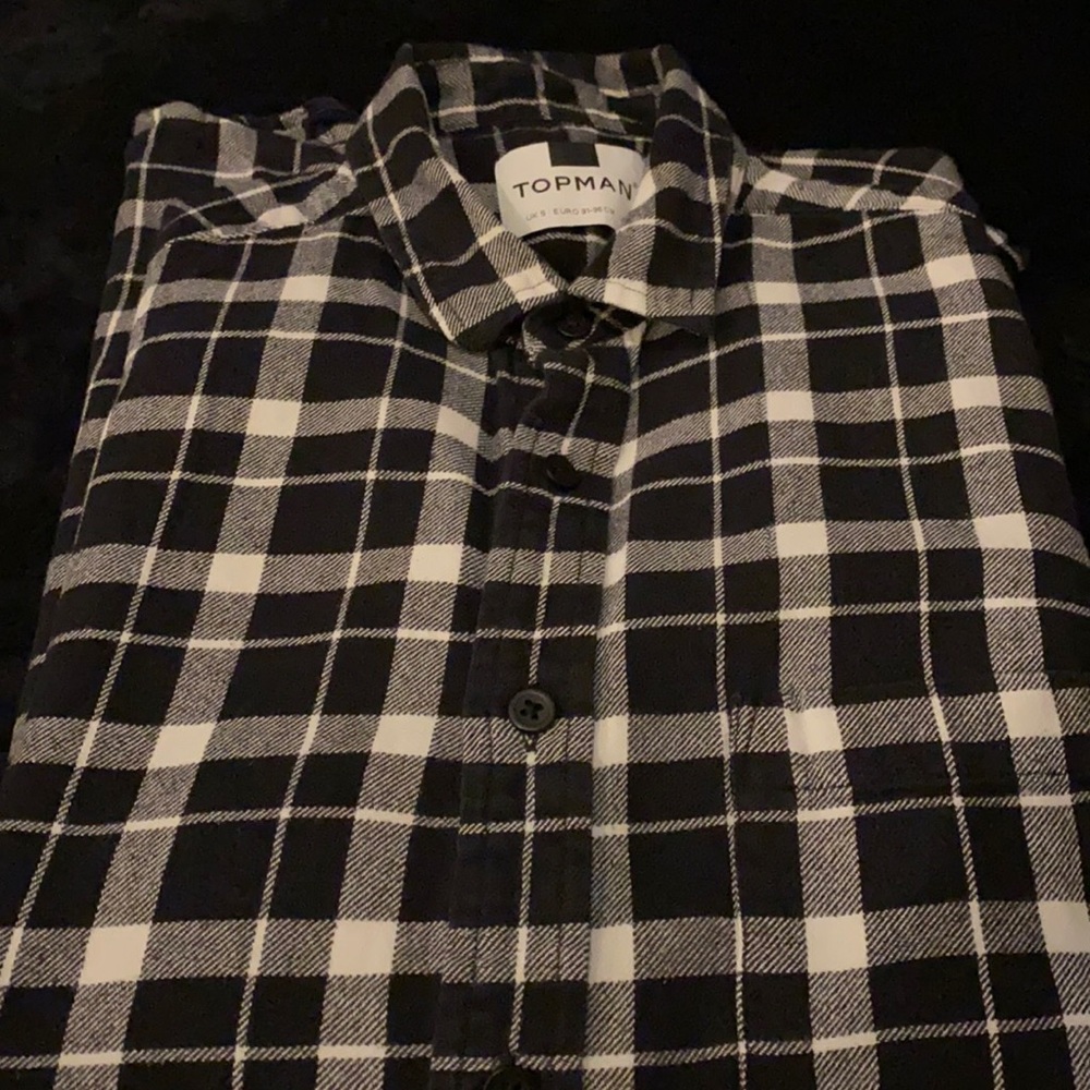 Topman black and white checkered shirt